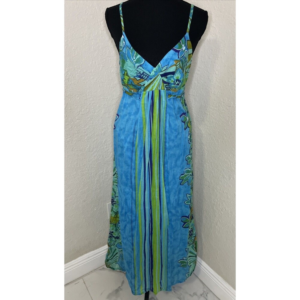 Earth Song Woman’s Spaghetti Dress Size M Multicolor